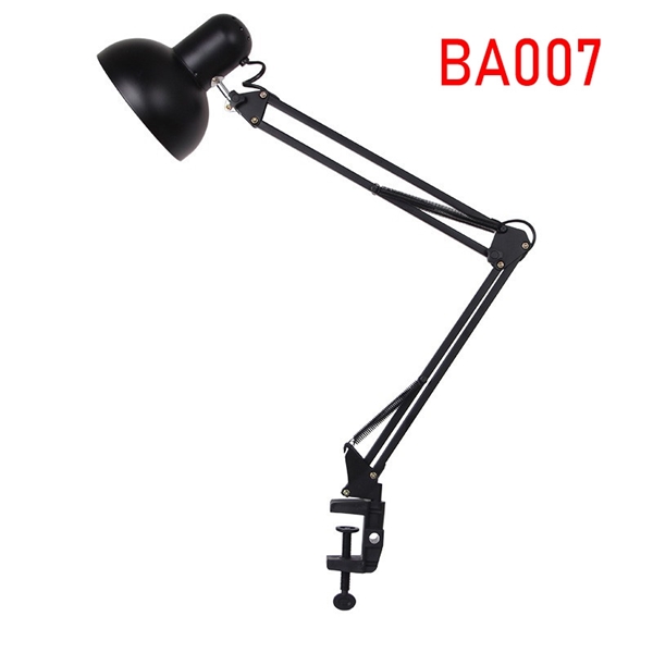 Đèn bàn kẹp kỹ thuật màu đen, thân KT(mm): 800, chao KT(mm): D157 x H80